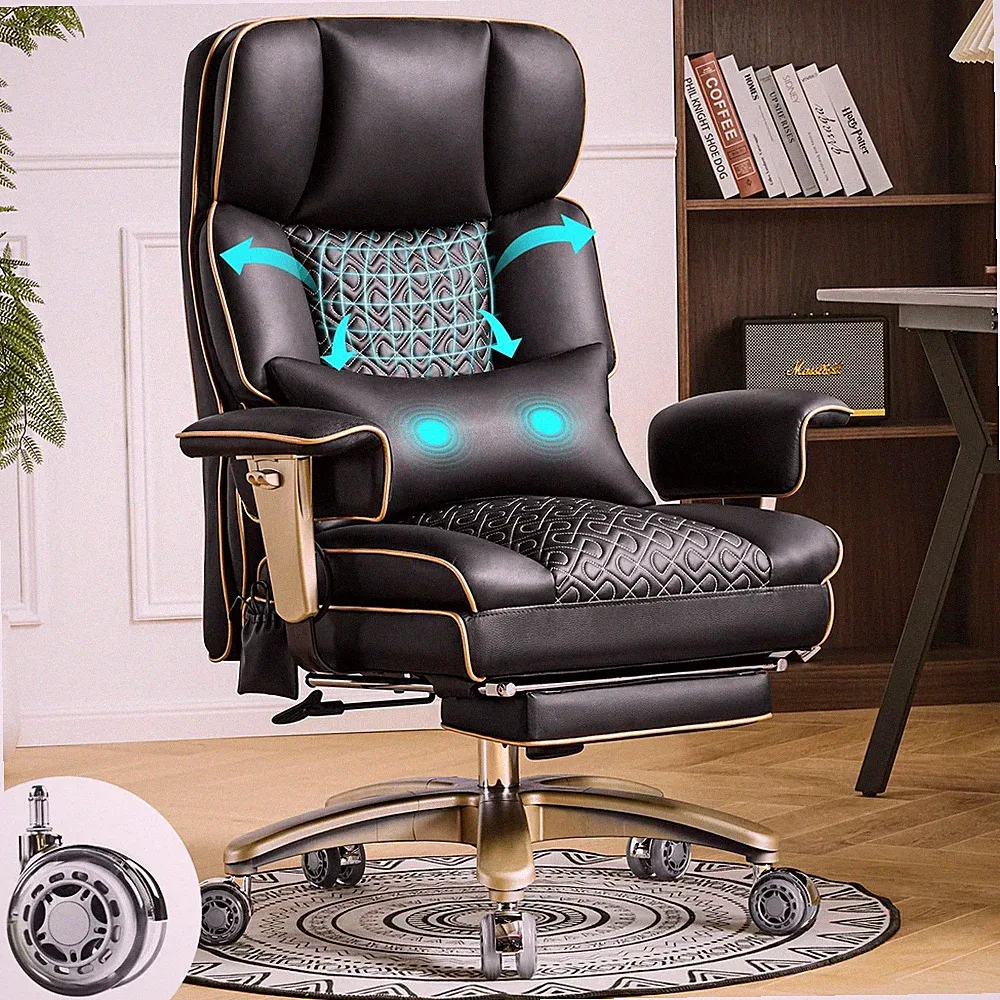 Big Tall Executive Office Chair 500lbs, Comfortable PU Leather Desk Chair wit...