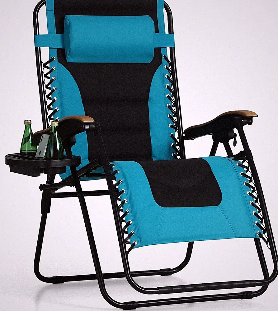Oversized Padded Zero Gravity Chair, Foldable Patio Recliner,400 LBS Capacity